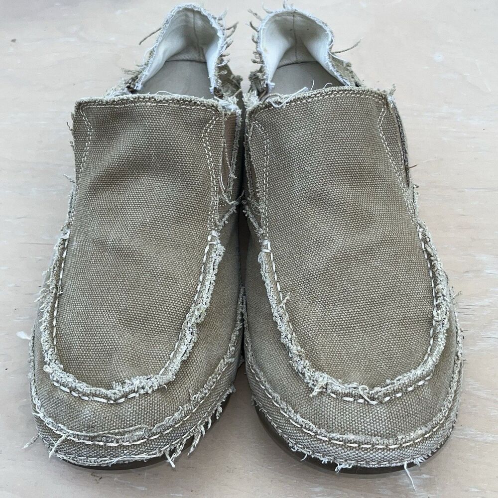 Tony Lama Lindale Canvas Slip On Men's Boho Raw Edge Casual Loungewear 12D - Picture 3 of 13